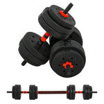 25kg 2 IN 1 Adjustable Dumbbells Weight Set, Dumbbell Hand Weight Barbell For Body Fitness, Lifting Training For Home, Office, Gym, Black