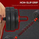 25kg 2 IN 1 Adjustable Dumbbells Weight Set, Dumbbell Hand Weight Barbell For Body Fitness, Lifting Training For Home, Office, Gym, Black